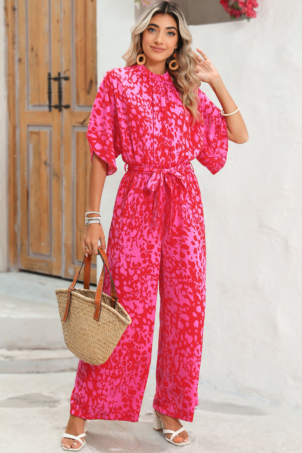 Rose Leopard Belted Jumpsuit Jumpsuits 4878f1fe76869c0f