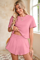 Black Cropped Tee & Skort Set Two Piece Shorts Sets 125e5c97bed3a4b6