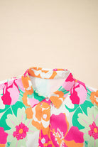 Green Floral Puff Sleeve Buttoned Babydoll Dress Short Dresses 176177cc93bb2417