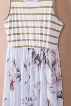 White Boho Stripes & Floral Tank Dress Maxi Dresses 4509cb2233cd9bc0