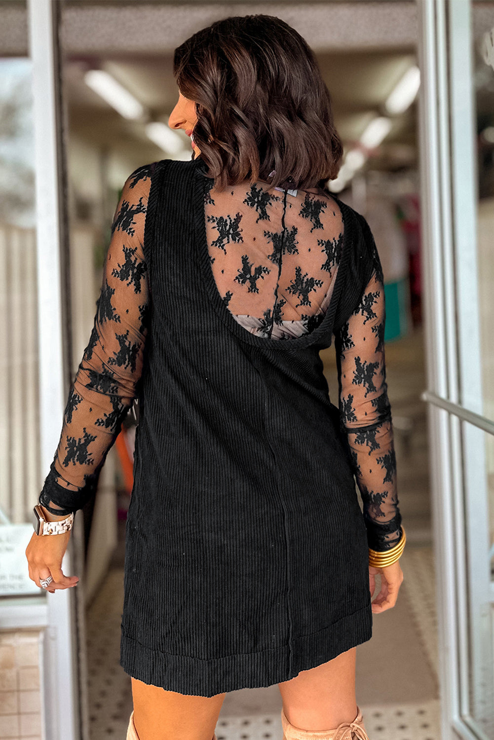 Beige Corduroy Mini Dress Short Dresses 6804c0c173ccabf7