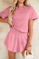 Black Cropped Tee & Skort Set Two Piece Shorts Sets 6e74e87c2fc66f2c