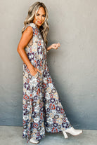 Sky Blue Floral Sleeveless Pocketed Wide Leg Jumpsuit Jumpsuits 704d8e605b62e8cf