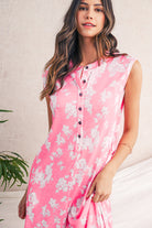 Pink Floral Print Sleeveless Wide Leg Jumpsuit Jumpsuits 8ab2c2e286946e93