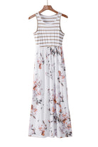 White Boho Stripes & Floral Tank Dress Maxi Dresses 8f3c2706655e28c7