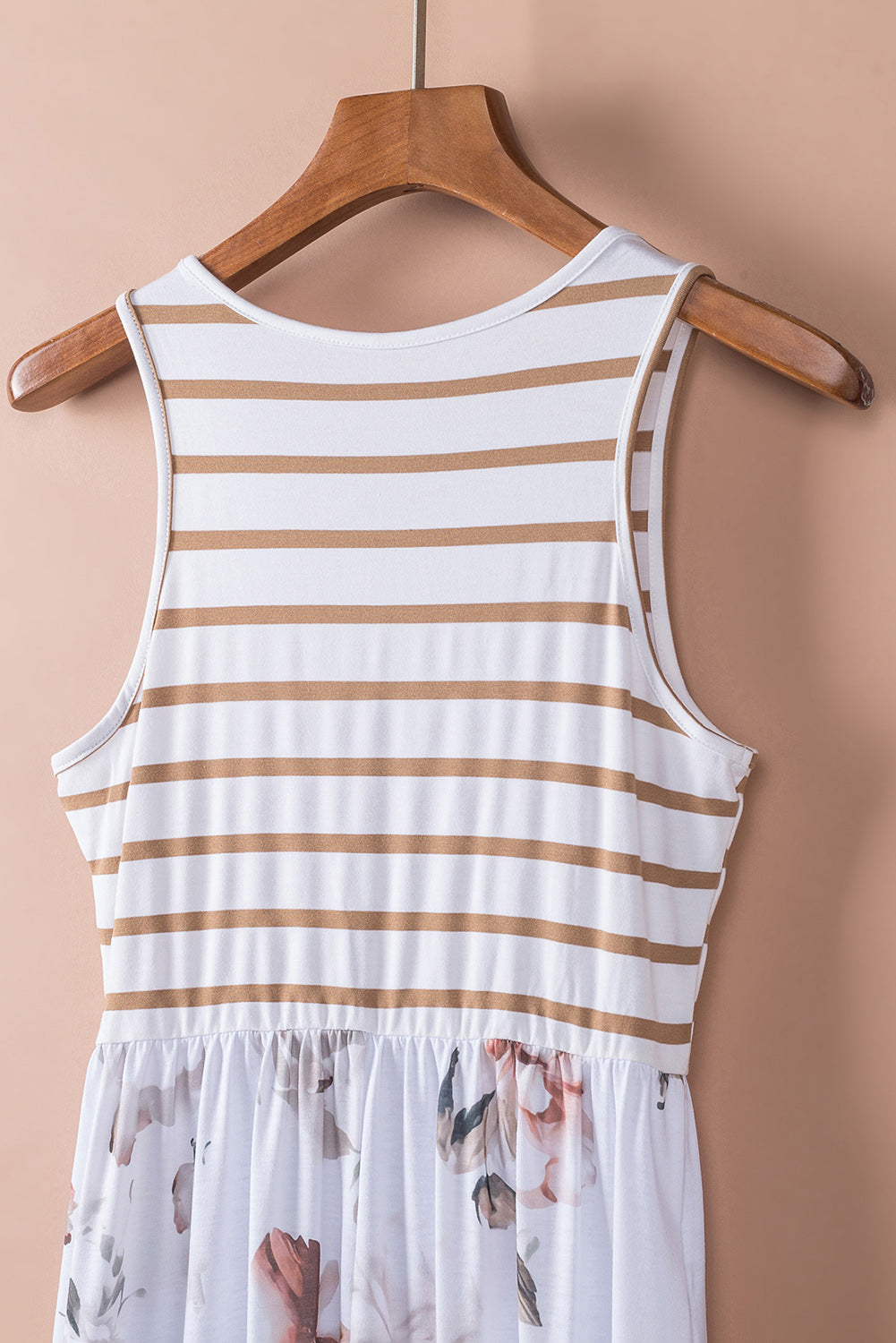 White Boho Stripes & Floral Tank Dress Maxi Dresses 93dfa0ae92c91e81