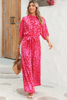 Rose Leopard Belted Jumpsuit Jumpsuits 949cc9e2a74686aa