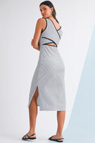 White Striped Cross-Back Dress – Fresh & Flirty Midi Dresses 9f3e4ccad32bfdf7