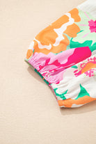 Green Floral Puff Sleeve Buttoned Babydoll Dress Short Dresses 9fdeec98c044b371