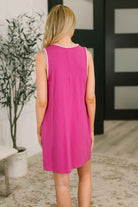 Airloom Trim Detail Mini Tank Dress in Magenta