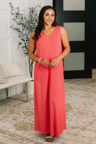 Everything She Wants Sleeveless Maxi Dress in Coral
