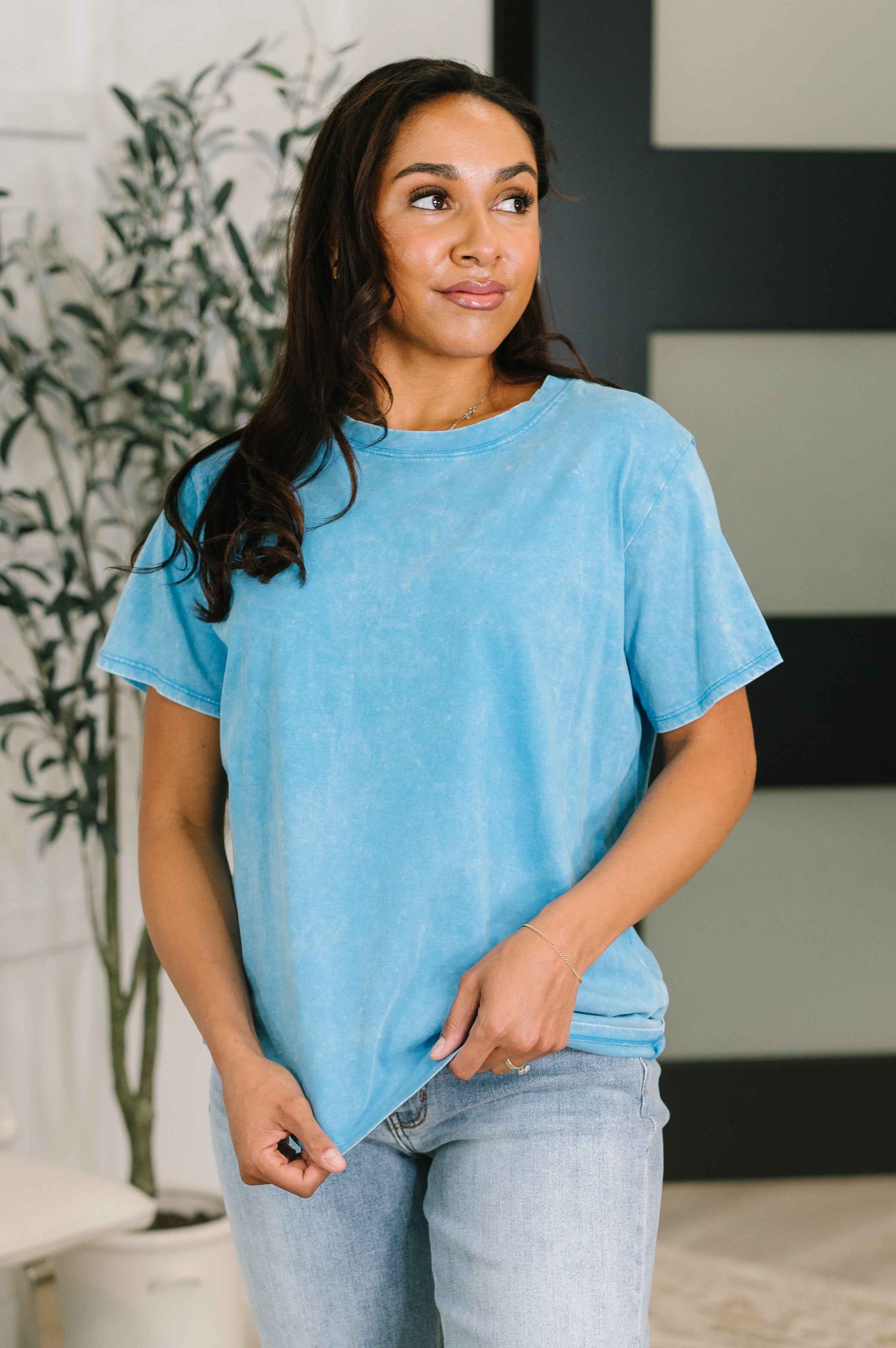 Had to Be There Mineral Wash Tee in Deep Sky