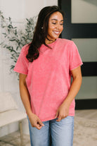 Had to Be There Mineral Wash Tee in Fuchsia
