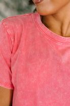 Had to Be There Mineral Wash Tee in Fuchsia