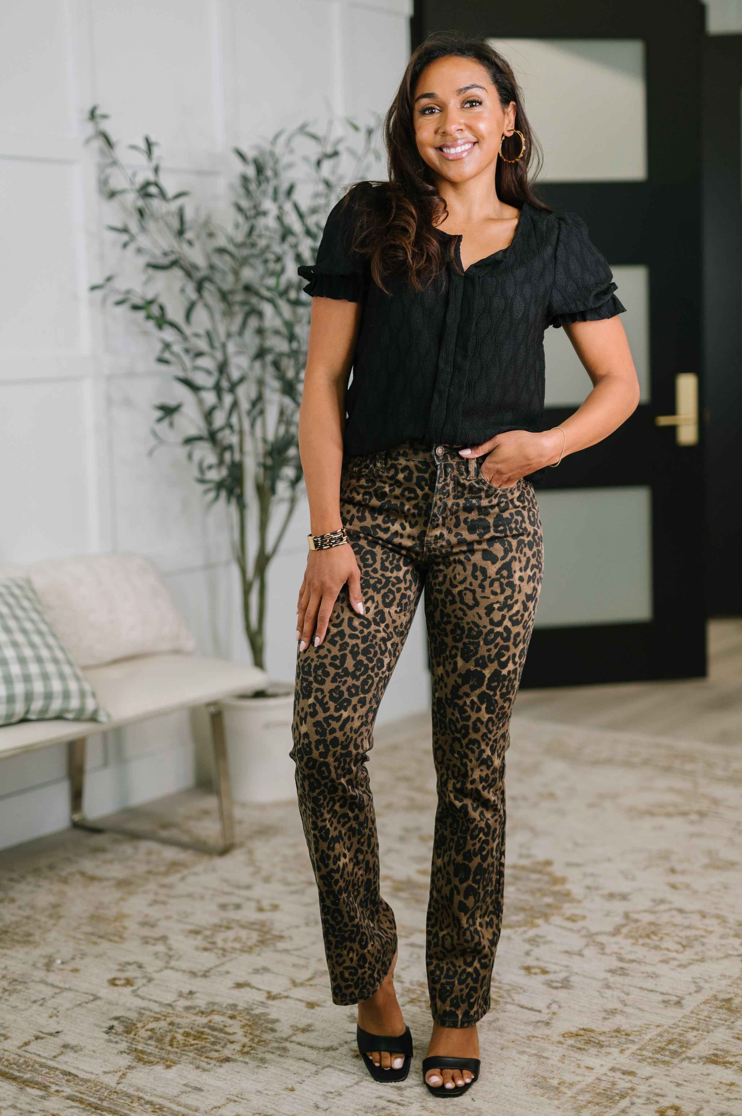 To Call My Own Textured Blouse in Black