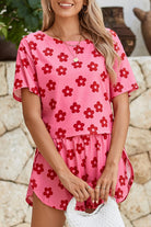 Rose Floral Pajama Set Two Piece Shorts Sets b59a13652e62d0d8