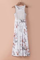 White Boho Stripes & Floral Tank Dress Maxi Dresses b5ba851c8ac5f238