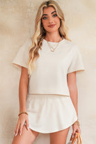 Black Cropped Tee & Skort Set Two Piece Shorts Sets d293f1d97da006e6