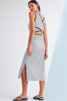 White Striped Cross-Back Dress – Fresh & Flirty Midi Dresses d5c314a07da1ef28