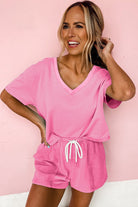 Bonbon Patchwork Shorts Set Two Piece Shorts Sets f36d8dfcadfaa68c