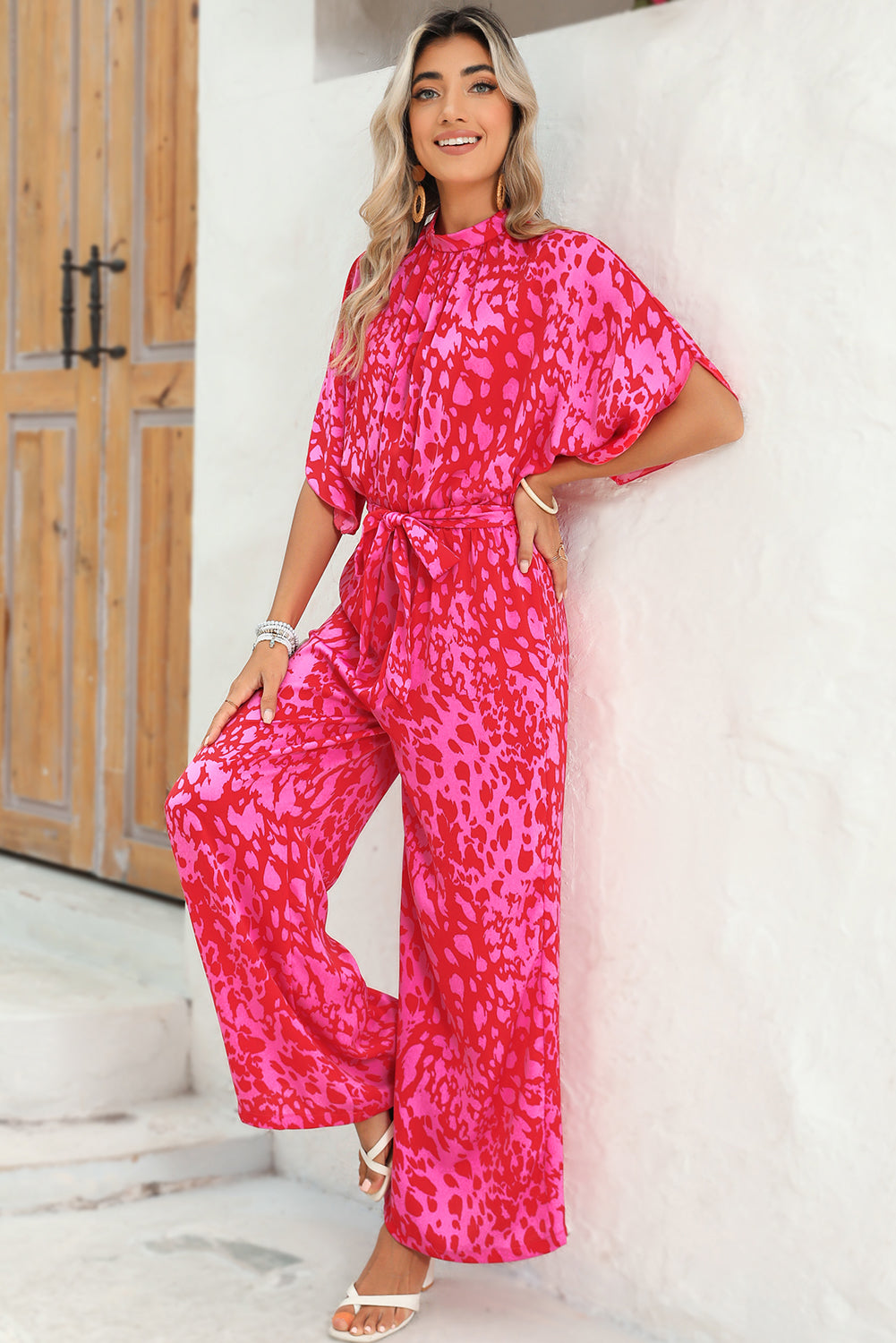 Rose Leopard Belted Jumpsuit Jumpsuits f9d5d29f5d28c9f7
