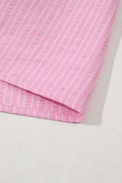 Pink Striped V Neck Puff Sleeve Frill Tiered Maxi Dress Maxi Dresses fac08a726beda096