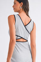 White Striped Cross-Back Dress – Fresh & Flirty Midi Dresses ff878468320b9946