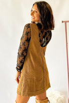 Beige Corduroy Mini Dress Short Dresses ff973c2f7930f920