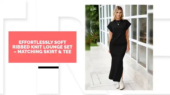 Effortlessly Soft Ribbed Knit Lounge Set &ndash; Matching Skirt &amp; Tee by@Outfy